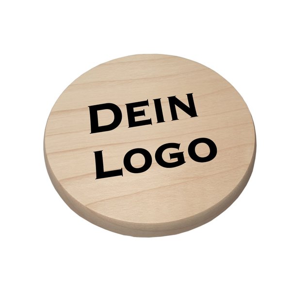 Bierdeckel aus Ahornholz + Laser Logo