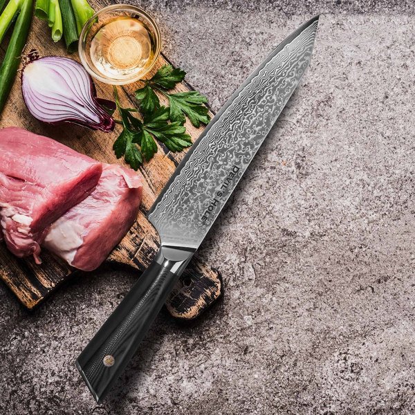 Devil's Hole® Damask Knife | Chef Knife | Professional Chef Knife | extremely sharp kitchen knife