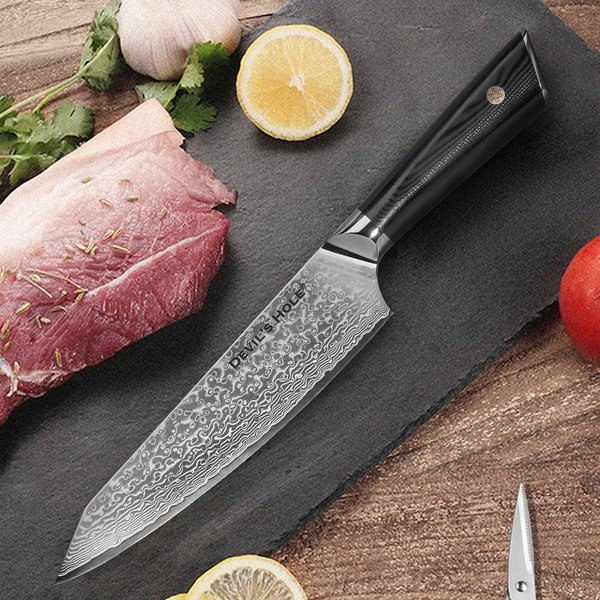 Devil's Hole® Damask Knife | Chef Knife | Professional Chef Knife | extremely sharp kitchen knife