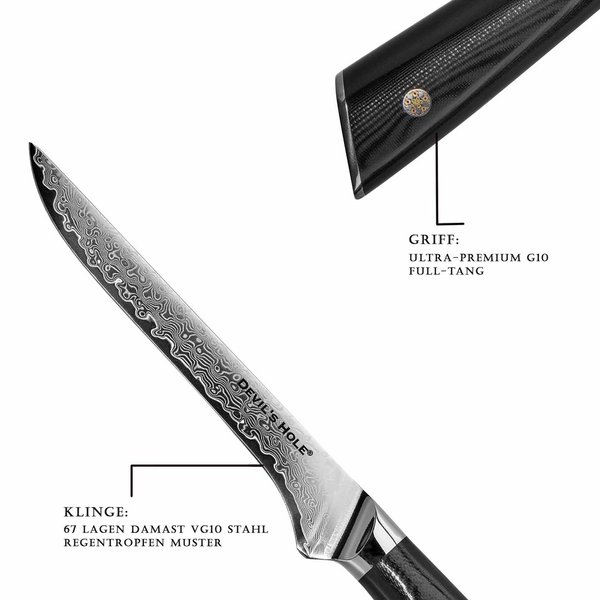 Devil's Hole® Damask Knife | boning Knife | Professional Knife | extremely sharp kitchen knife