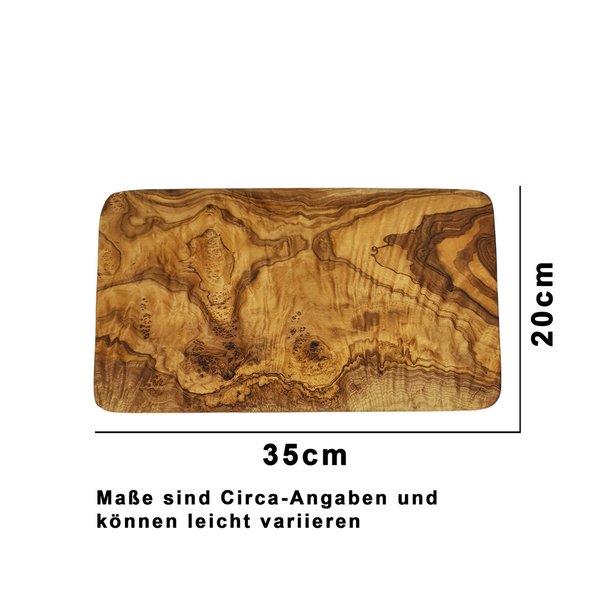 Devil's Hole®  Olivenholzbrett | 35 x 20 x 2 cm | Servierbrett | Vesperbrett | Schneidebrett
