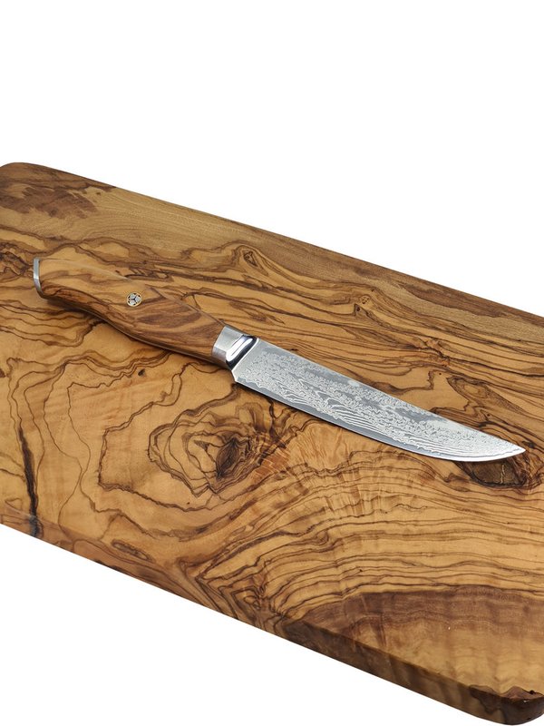 Devil's Hole® Steak Knife Set of 6 | Damask Knife | 73 layers | Olive wood handle | Storage box