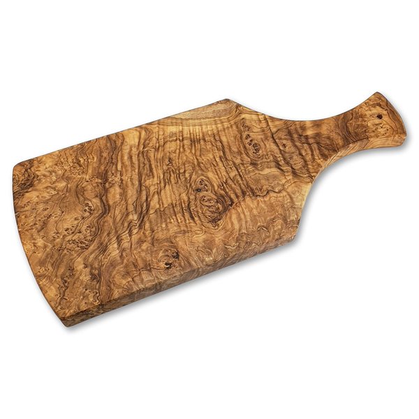 Devil's Hole® olive wood board | with handle| 39 x 16,5 x 2 cm | Serving Board | Vesperboard