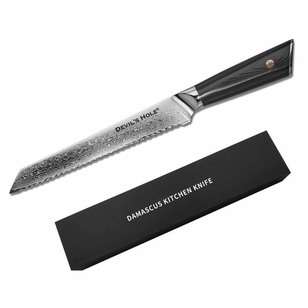 Devil's Hole® Damask Knife | Bread Knife | Professional Chef Knife | extremely sharp kitchen knife