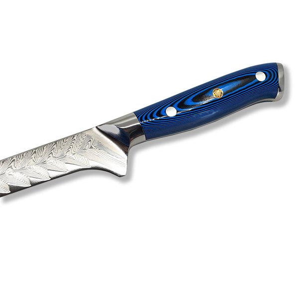 Devil's Hole® Damask Knife | 73 layers | with conductor pattern | Blue| Gift Box | Second Choice