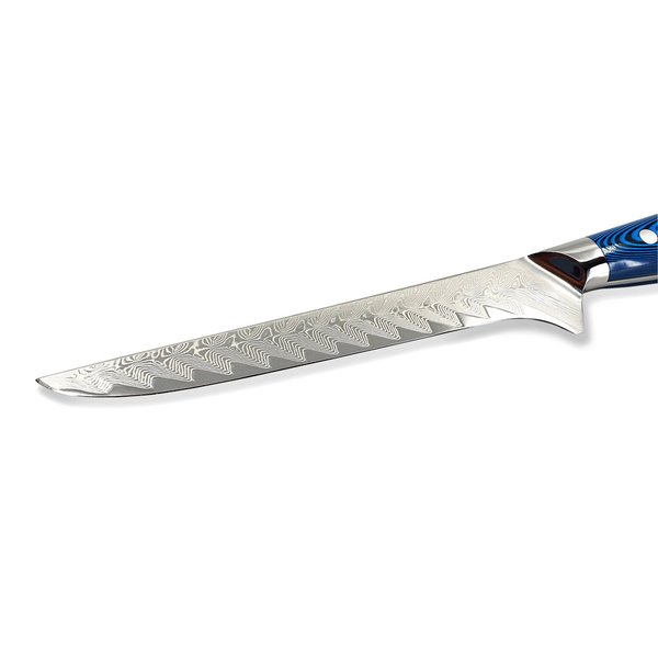 Devil's Hole® Damask Knife | 73 layers | with conductor pattern | Blue| Gift Box | Second Choice