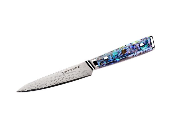 Devil's Hole® Abalone Damask Knife | Universal knife 5.0 inch | 45 layers | epoxy resin handle