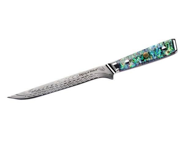 Devil's Hole® Abalone Damask Knife | Boning knife | 45 layers | epoxy resin handle